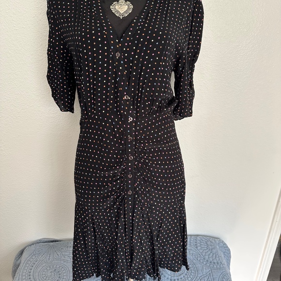 FREE PEOPLE PIPPA POLKA DOT MINI DRESS. NWT. MEDIUM - Picture 7 of 10